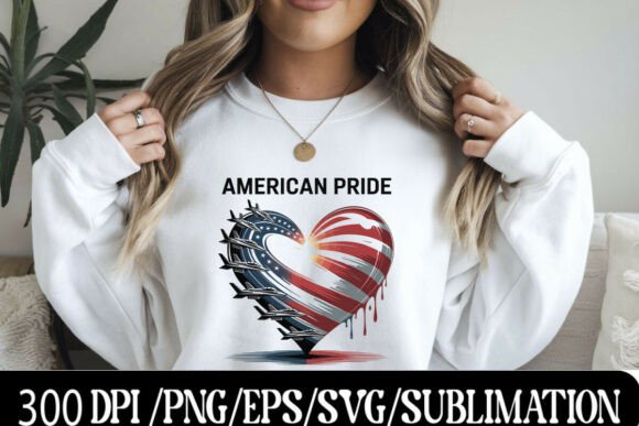 American Flag Heart with Fighter Jets: A Bold Design