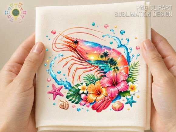 Capture Coastal Energy with Summer Beach Shrimp Art