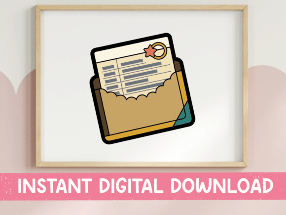 Crafting Nostalgia: The Letter in Envelope Sticker Design