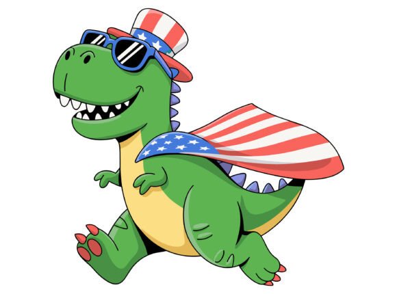 Cute USA Dinosaur Kids T-Shirt Design: A Playful Creative Asset