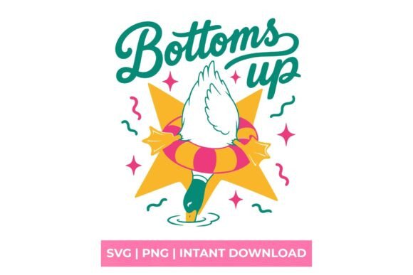 Dive Into Summer Fun: The Bottoms Up Funny Duck SVG
