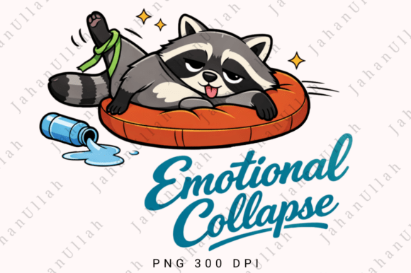 Emotional Collapse Raccoon Sublimation: A Design for the Relatable & Exhausted
