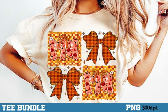 Fall Mama Coquette Checkered Bow Png: Seasonal Elegance
