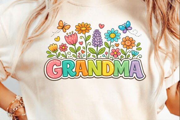 Grandma Retro Flower Mother's Day Png: A Vintage Floral Design for Every Gift