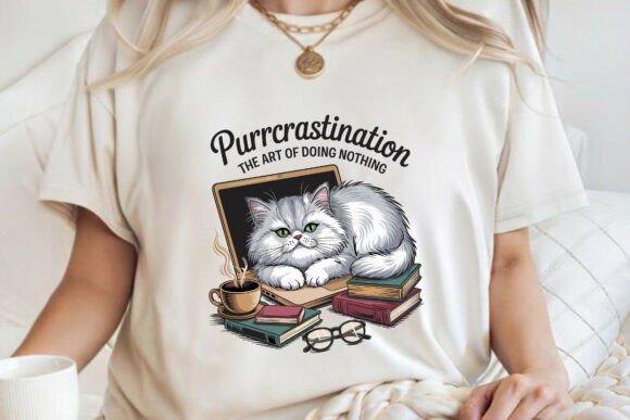 Purrcrastination Cat Pun T-shirt SVG PNG: A Designer's Delight