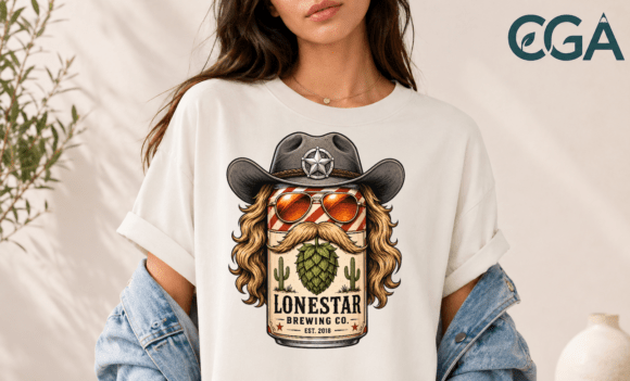 Retro Cowboy Beer Can Lonestar PNG: A Western Design Powerhouse