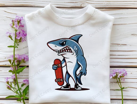 Skateboarding Shark PNG: Unleash Your Inner Chill Shark