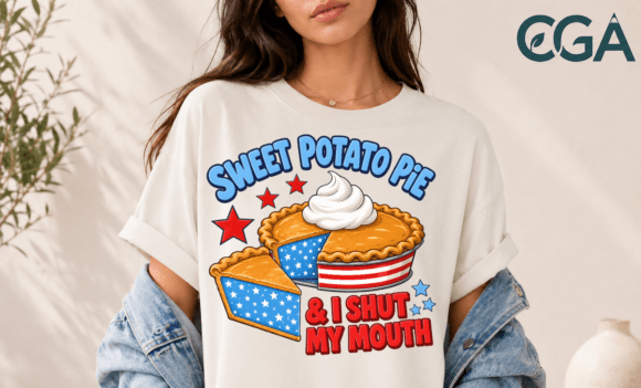 Sweet Potato Pie and I Shut My Mouth PNG: A Patriotically Playful Design Asset
