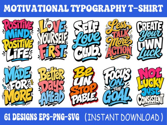 Typography Quotes T-Shirt Design Bundle: Bold Motivation for Your Brand