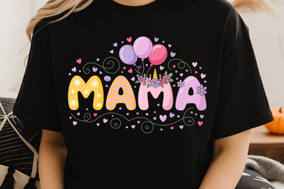 Whimsical Charm: The Pastel Floral Mama Unicorn PNG
